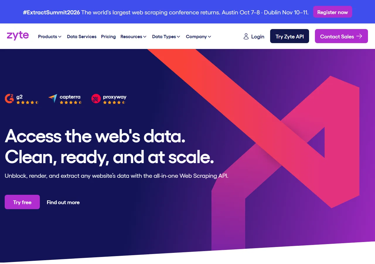Zyte homepage
